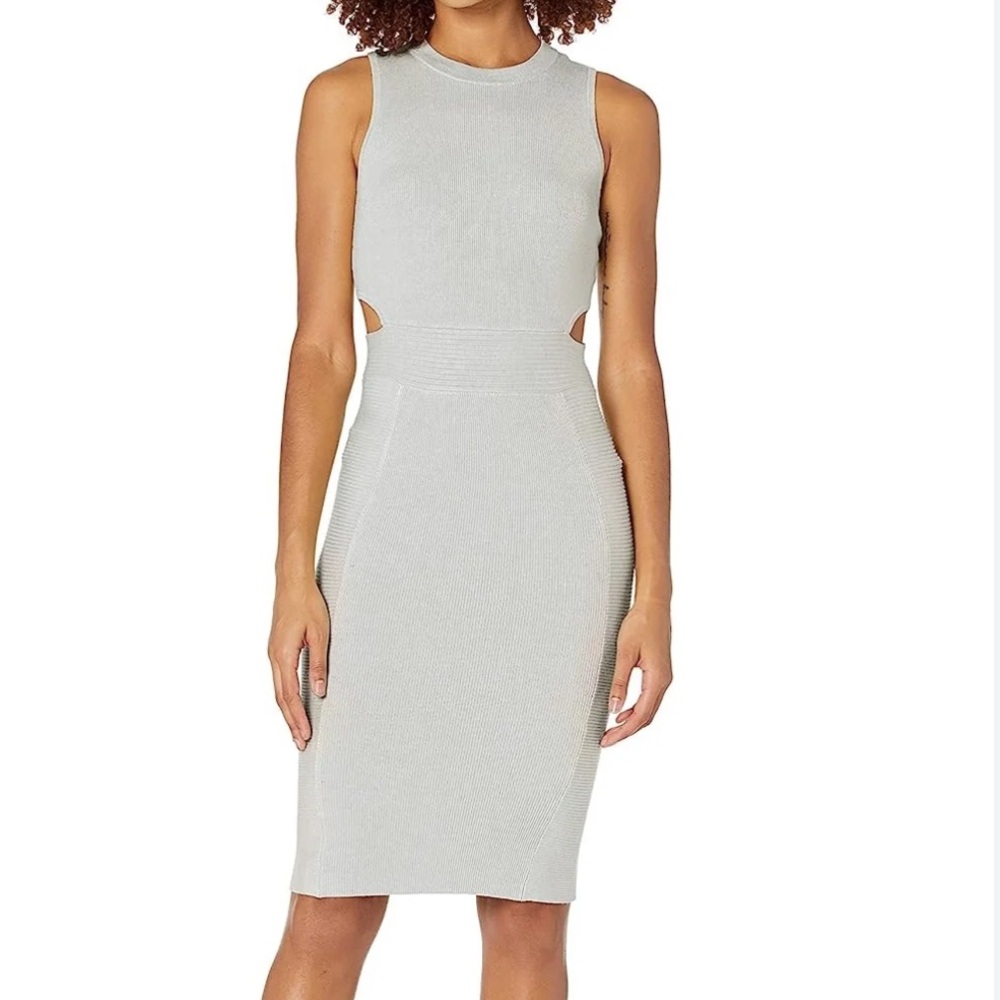 Gray knit bodycon dress